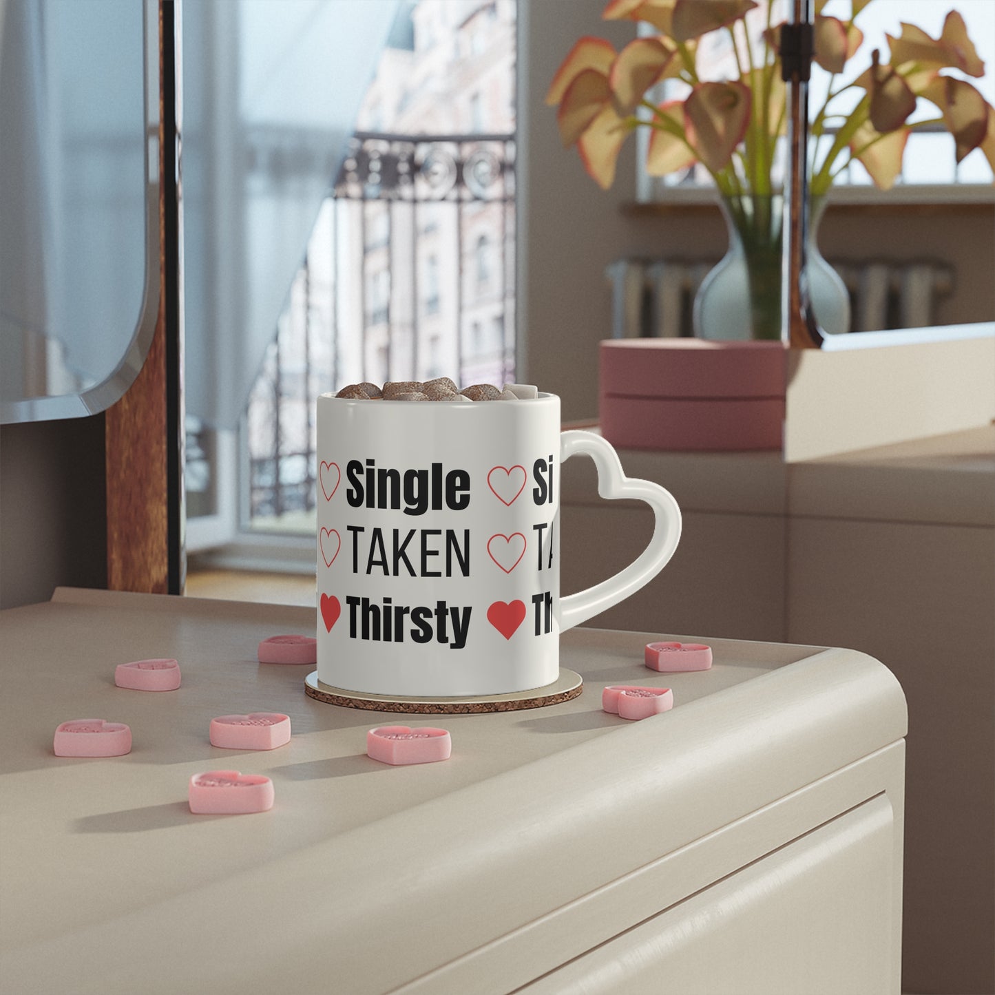 Heart-Shaped Mug Heart-Shaped Mug - Valentine's Day Coffee Cup - Romantic Gift for Him or Her - Love-themed Drinkware