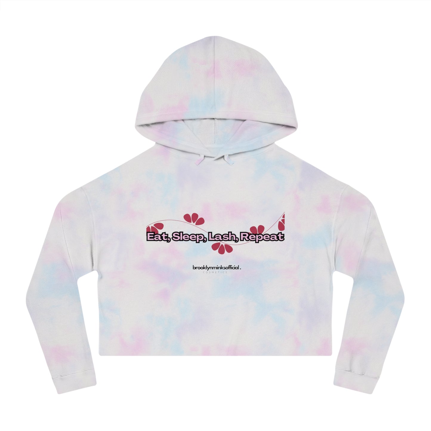 Eat Sleep Lash Repeat Women’s Cropped Hooded Sweatshirt