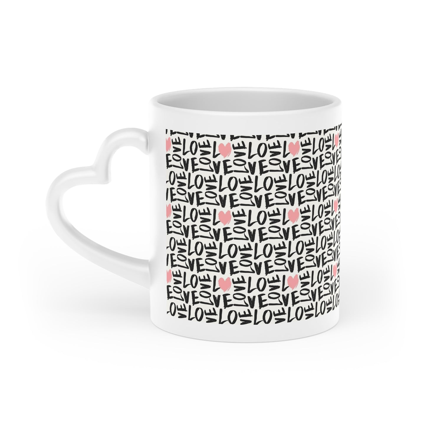 Heart-Shaped Mug - Valentine's Day Coffee Cup - Romantic Gift for Him or Her - Love-themed Drinkware
