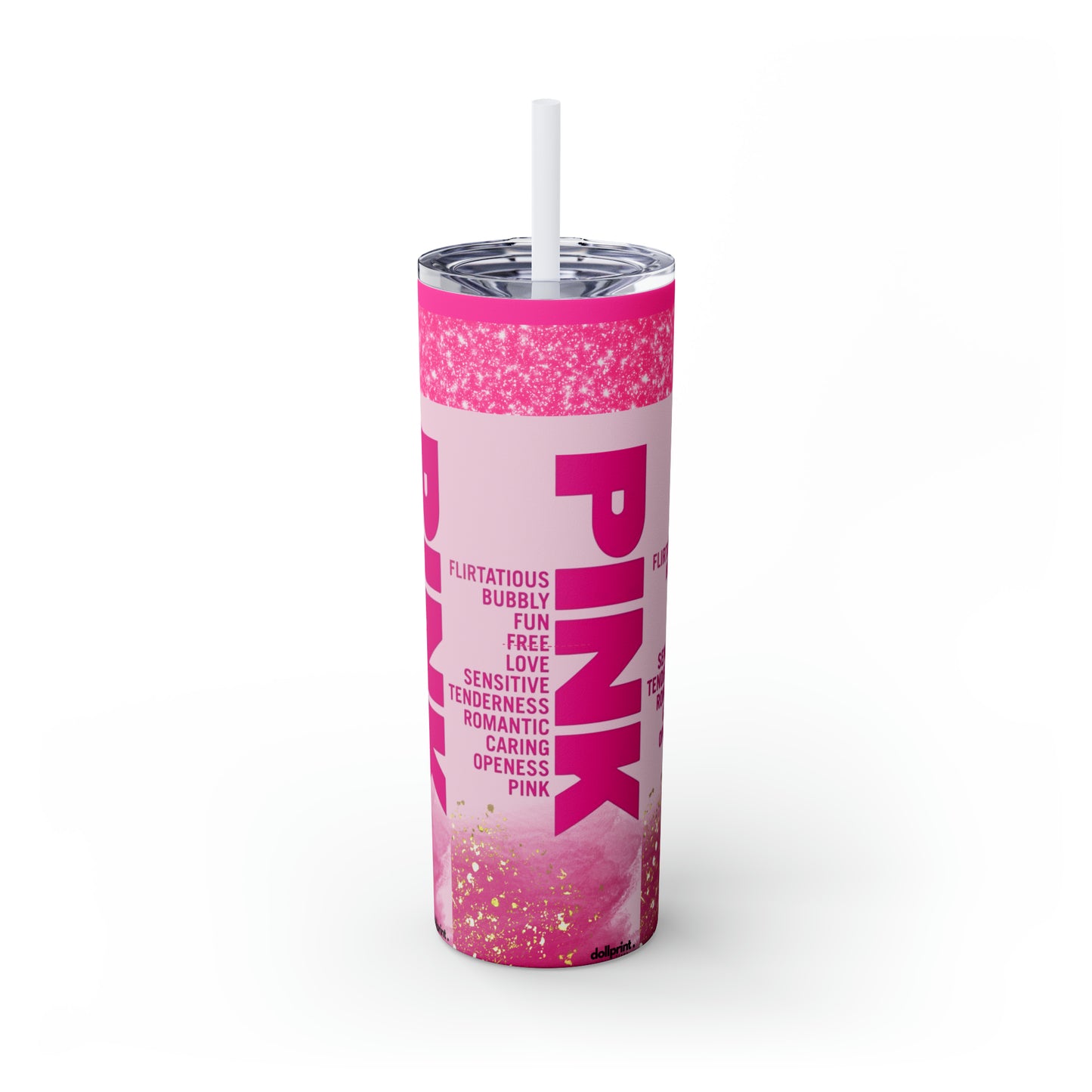 PINK Skinny Tumbler with Straw, 20oz