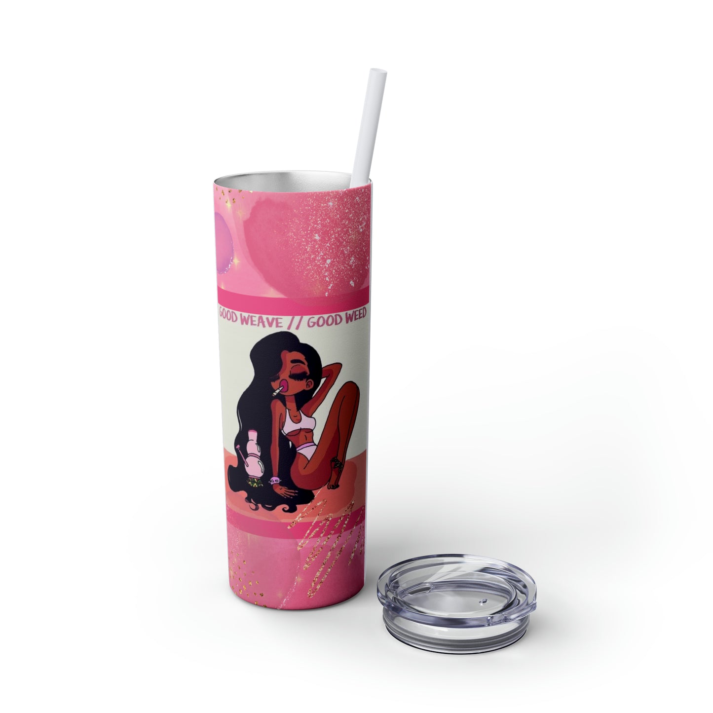 Good Weave Skinny Tumbler with Straw, 20oz