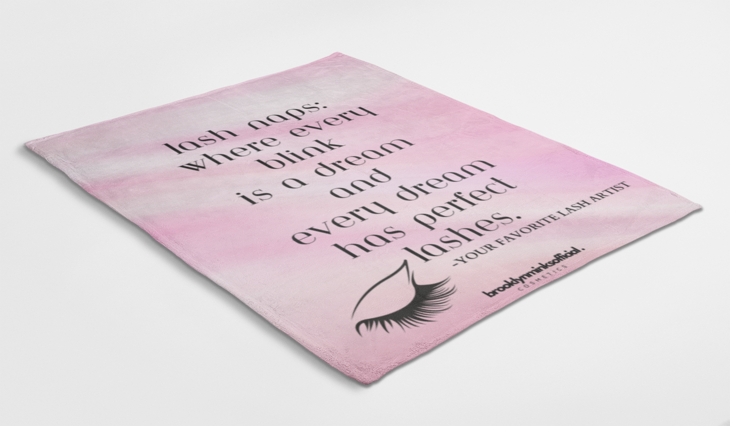 Lash Dreams Unveiled: Wrap Yourself in Cozy Glam with Our Velveteen Plush Lash Tech Blanket"