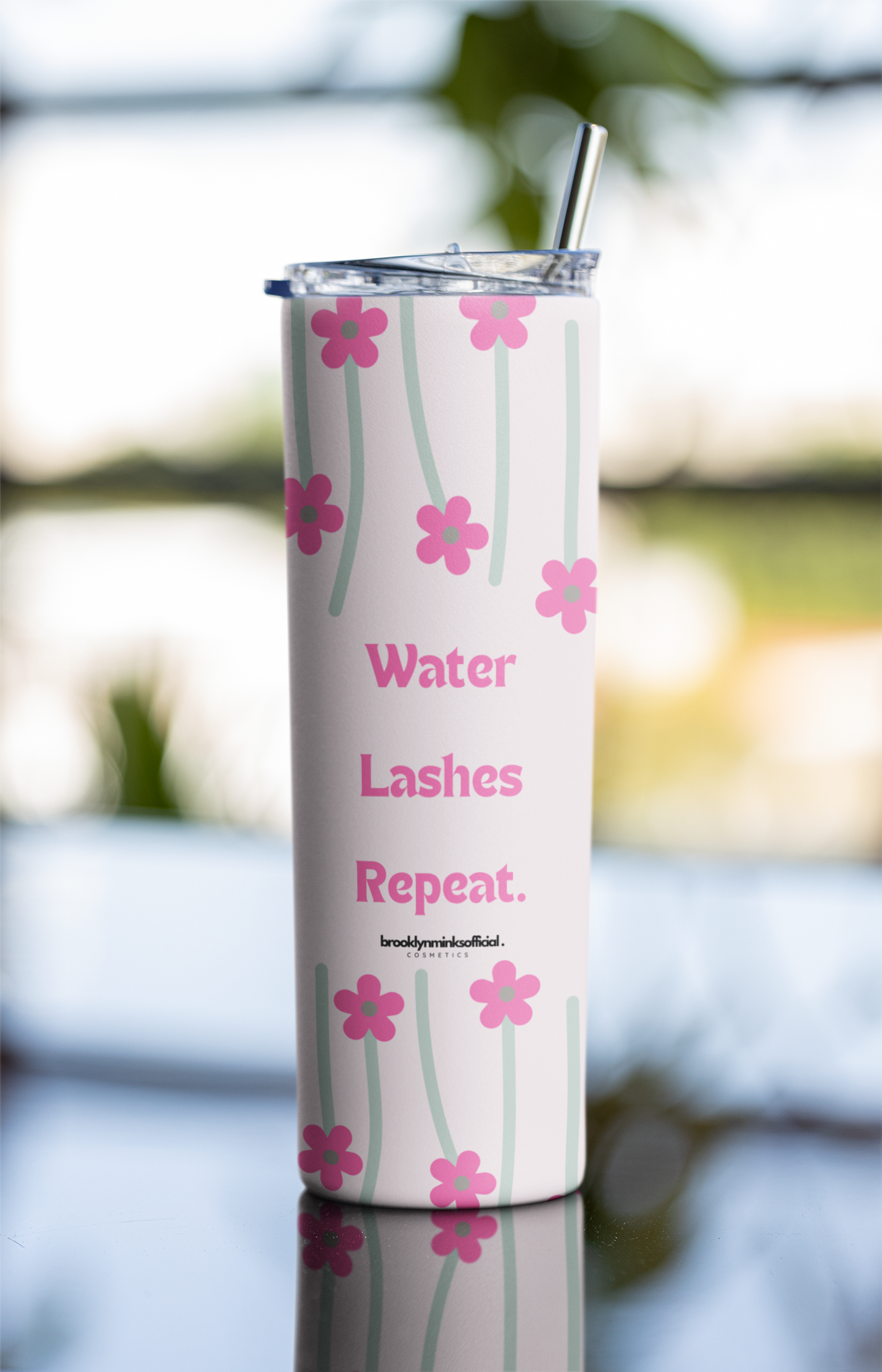 Water, Lashes, Repeat' Tumbler 20oz