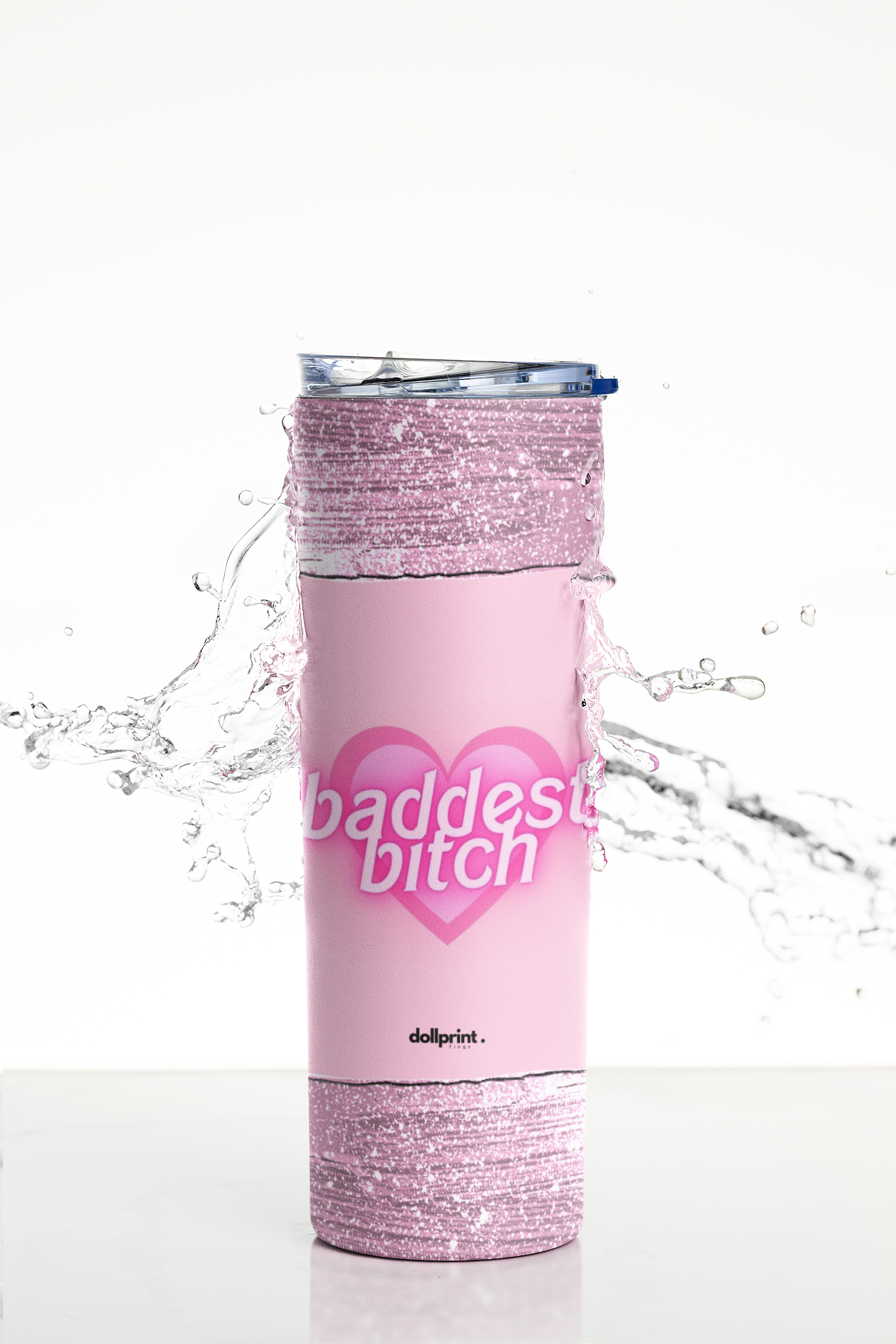 BADDEST B*tch Skinny Tumbler with Straw, 20oz